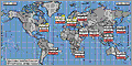 Worldwide Stock Markets map shows the current open closed holiday status